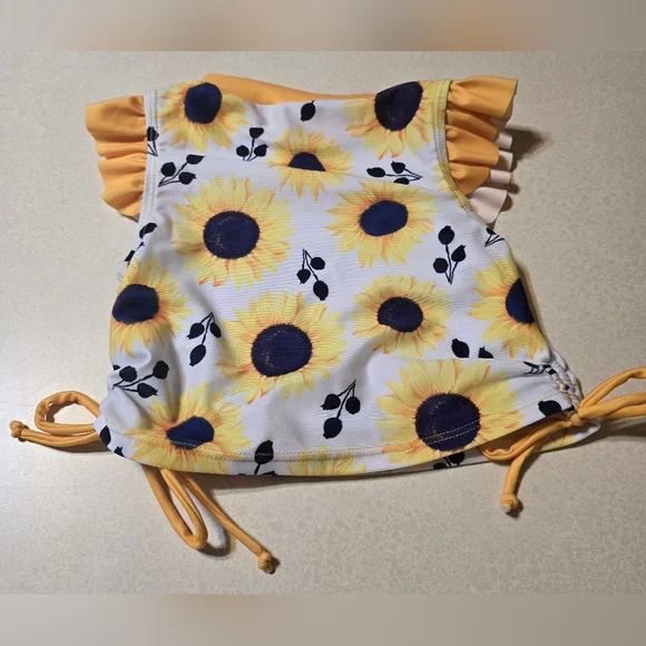 Toddler Girls 24M Swimsuit Cute 2 Piece Tankini Bathing Suit Ruffle Beach Bikini - Picture 5 of 13